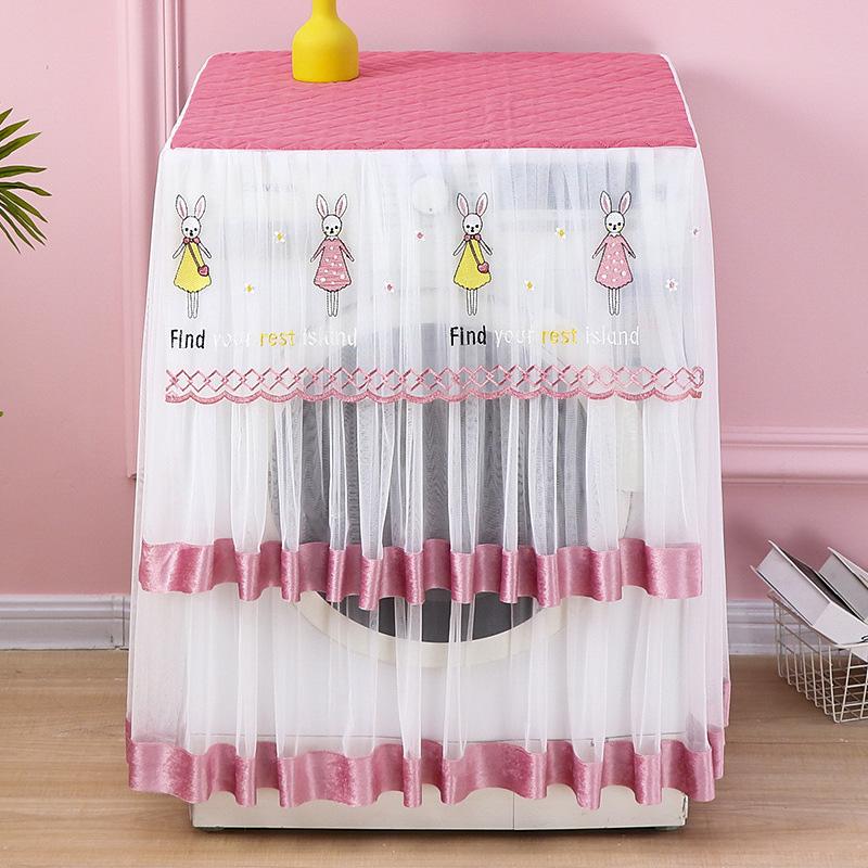 1шт стиральная машина чехол вышивка защита полотенце товары для дома барабанного типа стиральная машина дышащий полиэстер кружево