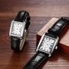 Women's Square Couple's Watch: Roman Numerals, Analog Display, Leather Strap, Waterproof Quartz Movement, Black - Perfect Gift for Him, Her,