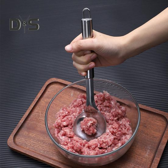 Нержавеющая сталь, антипригарная ложка для фрикаделек, устойчивая к падению портативная полая гладкая ложка для приготовления