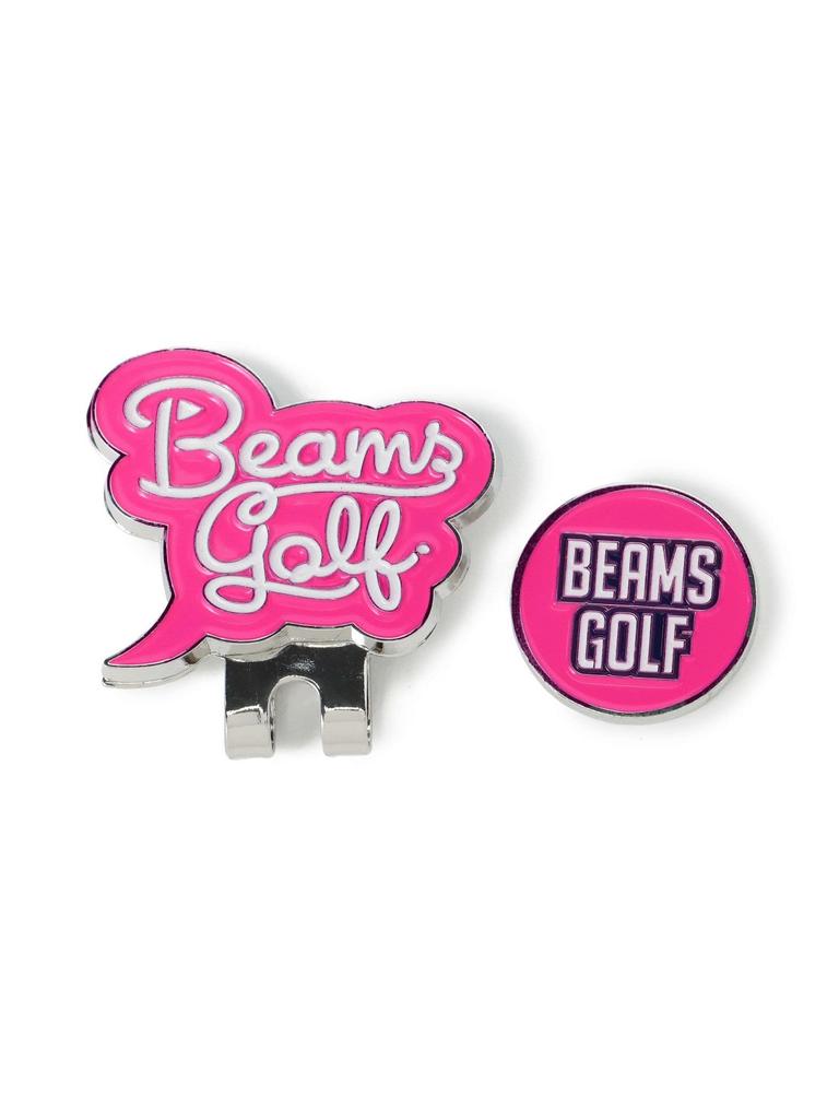 Футболка с коротким рукавом Beams Golf с клип-маркером Розовая 81040071833 Мужская Надпись, -
