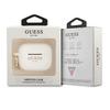 Guess Guapsggeh Airpods Pro Coverbiały/White Silicone Glitter
