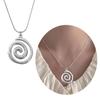 Swirl Pendant Necklace Round Circle Clavicle Chain Accessory Adjustable Length Choker Unique Jewelry for Women Girls