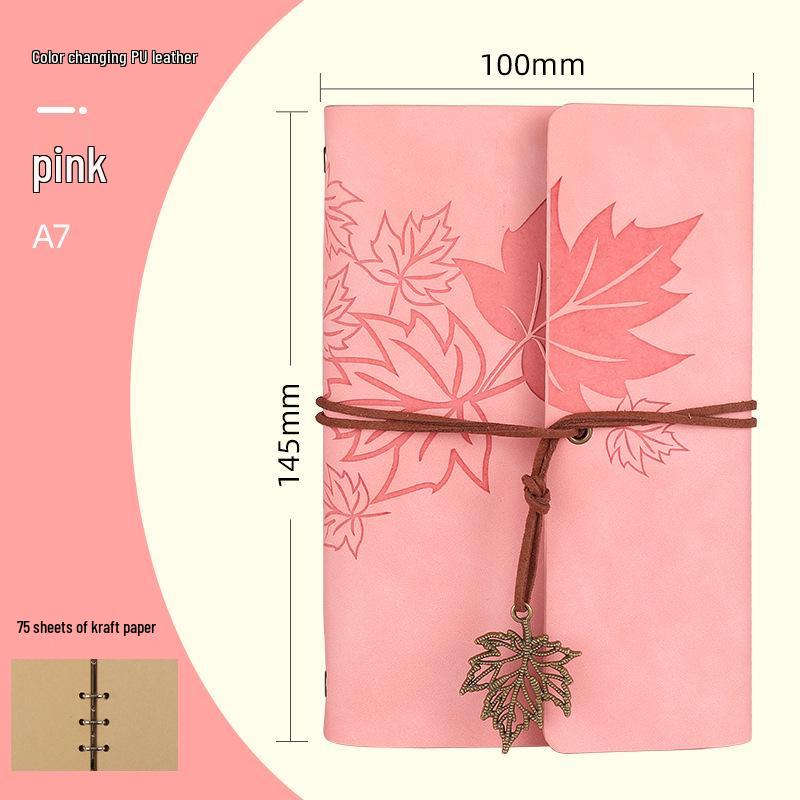 Ретро блокнот на кольцах «Кленовый лист» с настраиваемым логотипом и обложкой с эффектом «кожи»