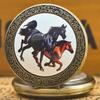 Классический Западный Ковбойский Конь Кварцевые Карманные Часы Ретро Мужской Женский Подвеска на Цепочке Подарок