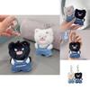 Plush Angry Cat Keychain With Denim Overalls For Anime Collectors And Gift Givers