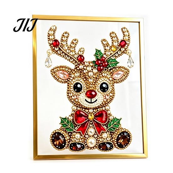 Unique Holiday Present for Friends DIY Faux Crystal Beaded Painting Christmas Tree Kit, Sparkling Handmade Wall Art Craft Set, 3D Gem Beads