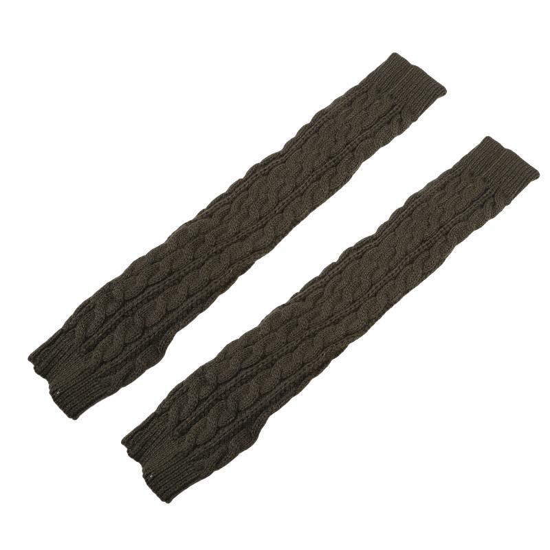 1 пара длинных вязаных унисекс перчаток с полупальцами для женщин и девочек, осенне-зимние, однотонные, теплые варежки до локтя