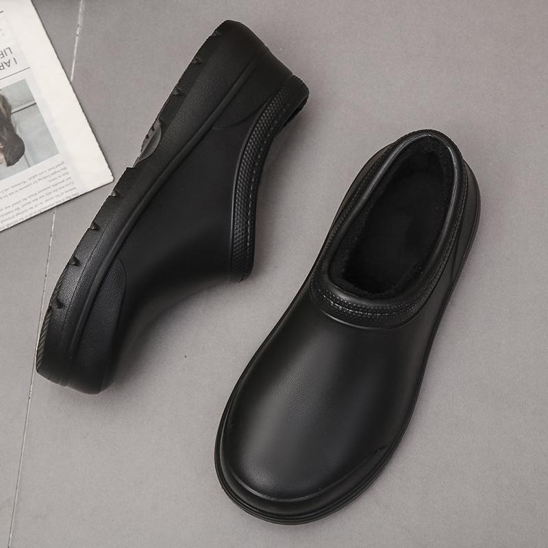 Мужская рабочая обувь для повара, нескользящие повседневные лоферы большого размера, водонепроницаемая и маслостойкая обувь на плоской подошве, обувь для ресторанов, уличные непромокаемые сапоги