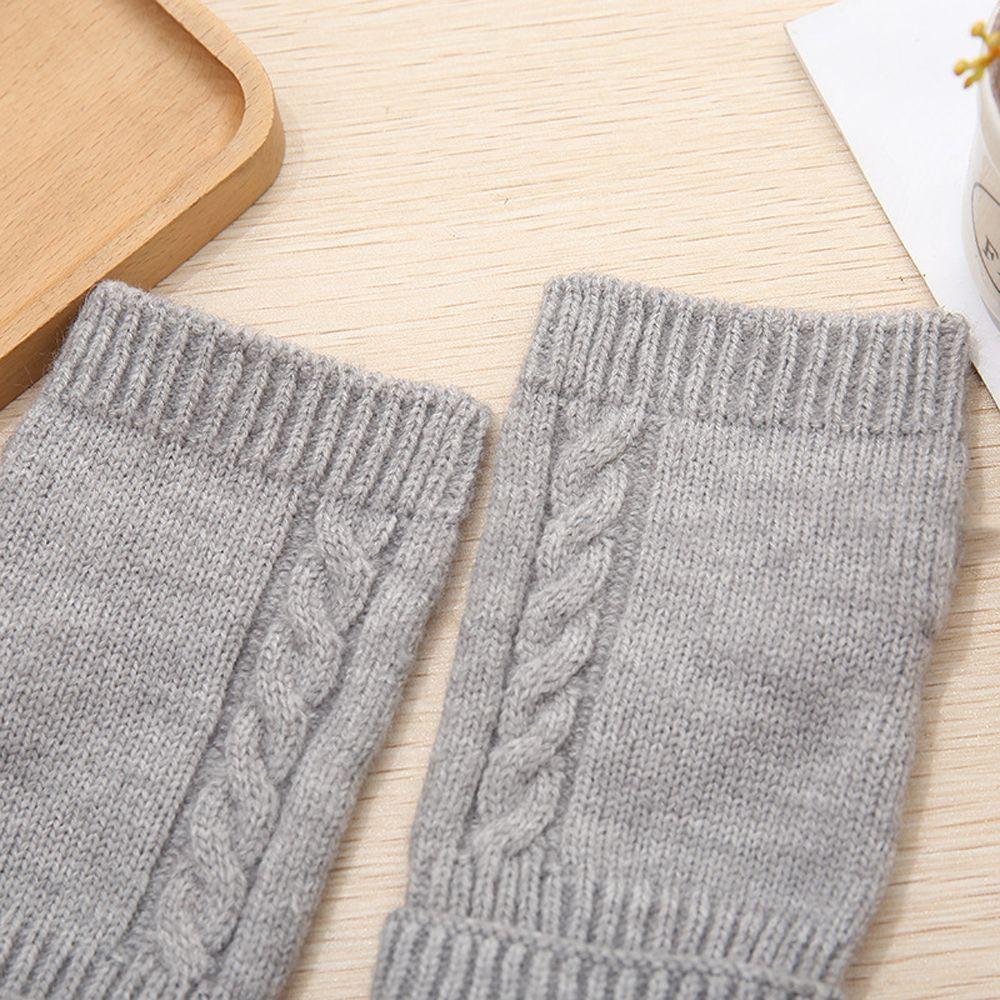 Winter Wrist Arm Faux Wool Women Arm Warmers Hand Mitten Fingerless Gloves Korean Knitted Gloves
