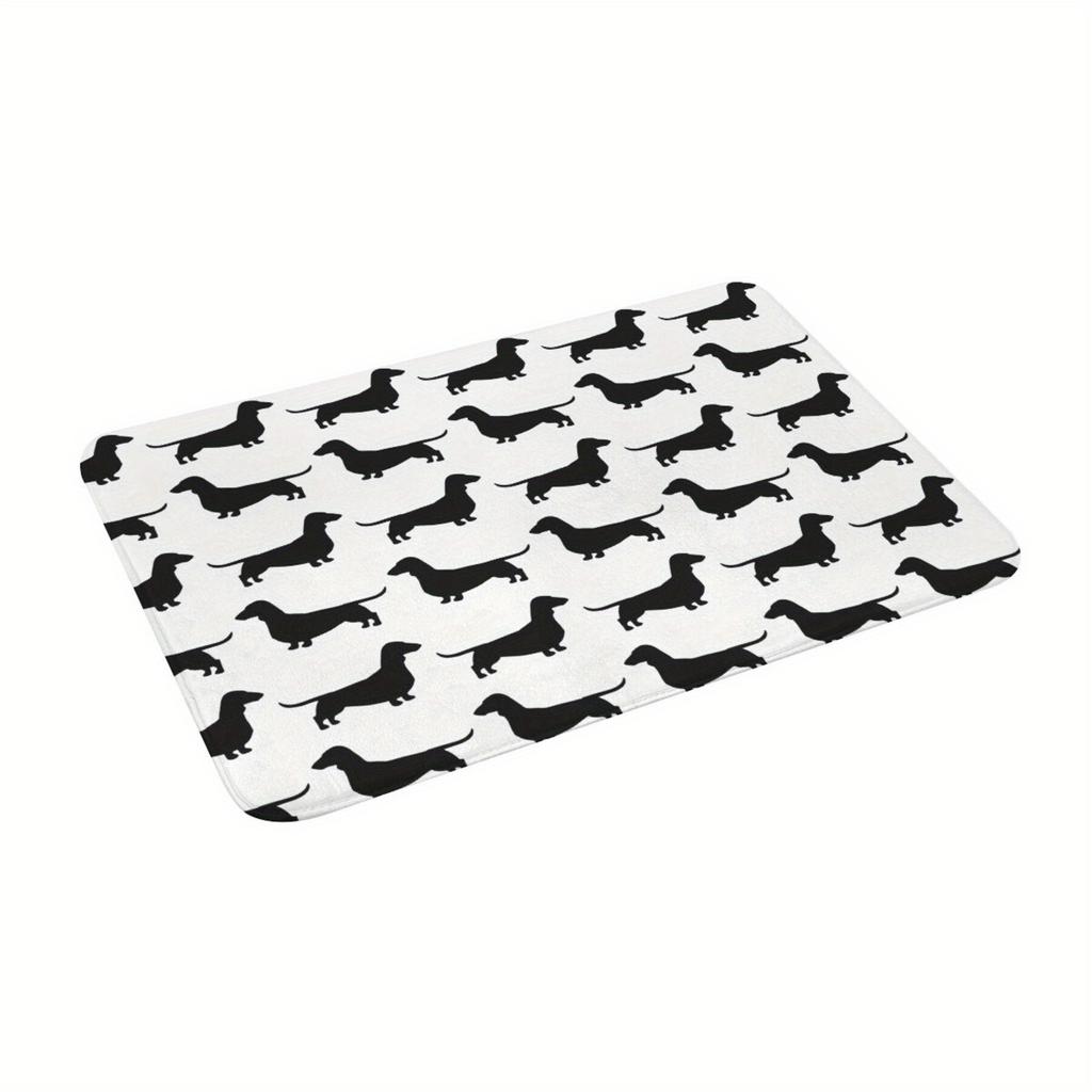 Dachshund outline non-slip doormat, machine washable polyester rug, great for home decoration suitable for bathroom decoration