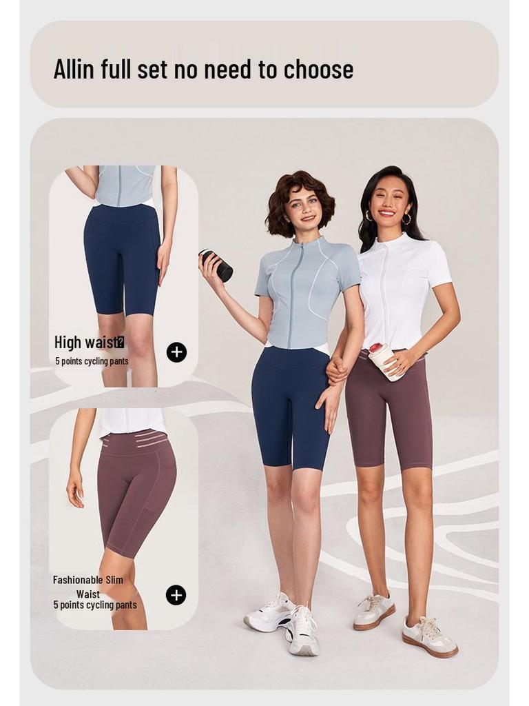 Женский спортивный топ с коротким рукавом, быстросохнущий: Куртка на молнии приталенного кроя для велоспорта, йоги, бега для летнего фитнеса