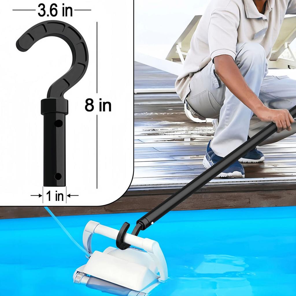 Регулируемый крюк для чистки бассейна, выдвижная металлическая штанга, крюк для извлечения из бассейна, скиммер для бассейна для обслуживания бассейна