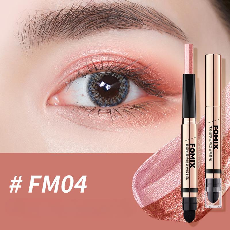 Colorful Instant Makeup Double-color Eyeshadow Pen Pearlescent Fine Glitter Contouring and Brightening Double-ended Earth-color Eyeshadow Stick
