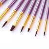 10 шт./компл. круглые заостренные кончики, нейлоновые кисти для акриловой живописи для волос