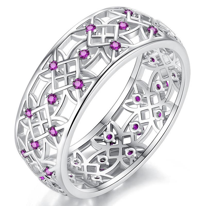 Цзяньцзе Европейско-американское циркониевое микро-инкрустированное полое кольцо с цветком для пары