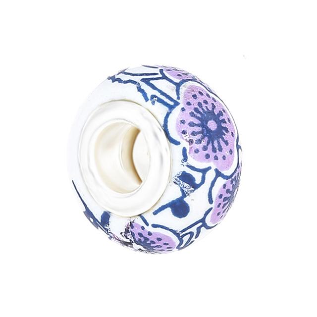 2pcs Colorful Paw Flower Butterfly Beads Rainbow Fit Original Brand Charms Silver Color Bracelets Necklaces Women Diy Jewelry