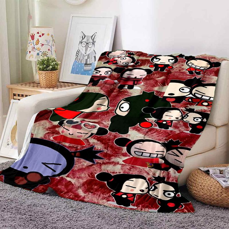 Chinese Doll P-Pucca Garu Blanket 3D Printed Cute Anime Cartoon Character Blanket Sofa Cover Blanket Air Conditioner Bed Sheet