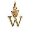[E9139] - Gold Plated 'Letter W' Pendant - 15x10 Mm