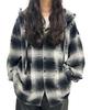 WEGO Figments Distressed Hooded Check Long Sleeve Size Black Shirt, Streetwear, Shirt, Gift, Women's, F,