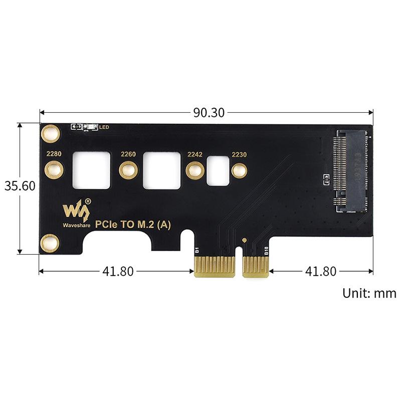 Raspberry Pi CM4 PCIe to M.2 SSD Adapter Card