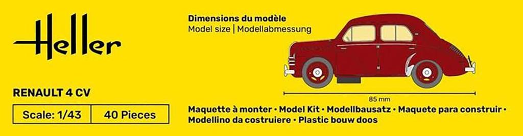 Platz Heller Renault 4 CV Plastic Model HE80174 1/43