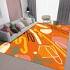 Оранжевые ковры большой площади для гостиной, скандинавский абстрактный стиль, украшение, ковер для спальни, нескользящий, моющийся, прикроватный коврик для лаунжа, дивана