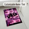 Personalized Crystal Velvet Carpet,aespa Custom Printed Name, Plush Area Rug For Home Indoor Decor
