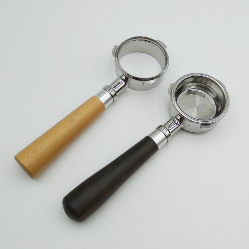 Трёхушковый 58 мм бездонный портафильтр ручка из массива дерева для эспрессо-машин аксессуары коммерческое кофейное оборудование