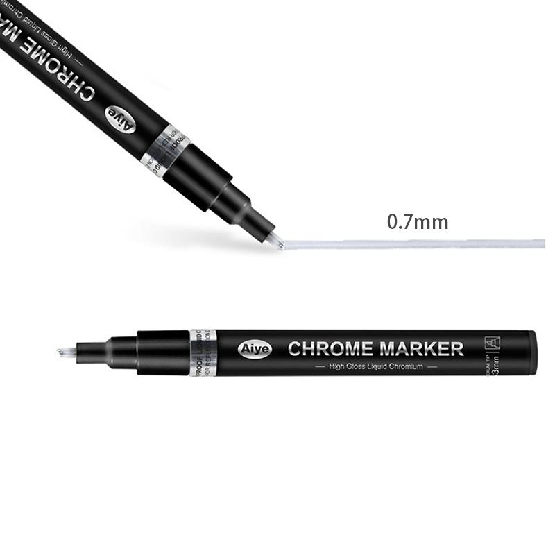 1 шт., зеркальная ручка «сделай сам», светоотражающая краска, металлический хромированный серебряный маркер, 0,7–3 мм