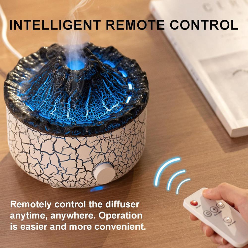 Увлажнитель воздуха Ароматерапия Диффузор эфирных масел Диффузор холодного тумана, Режим тумана Пламя и Вулкан 2, для спальни, офиса, йоги, подарок