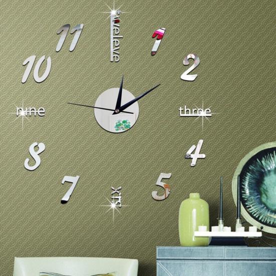 Высококачественная наклейка, настенные часы, на батарейках, прочная, долговечная