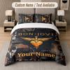 Custom Bedding Set Bon Jovi Pattern, Print Name Text 1 Duvet Cover plus 2 Pillowcases Home Textile