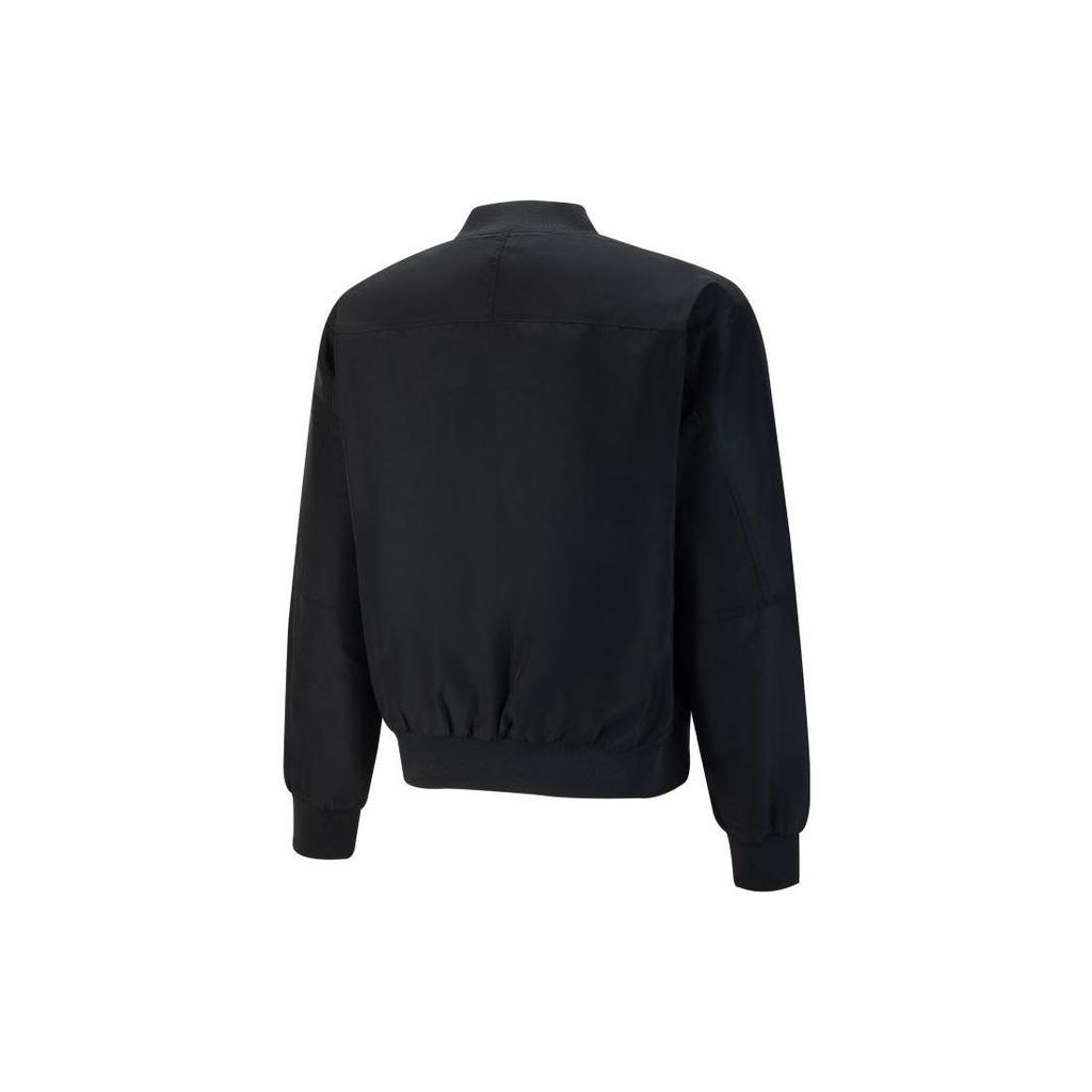 Puma Solid Color Print Logo Zip Jacket Men Outerwear Black 535584-01