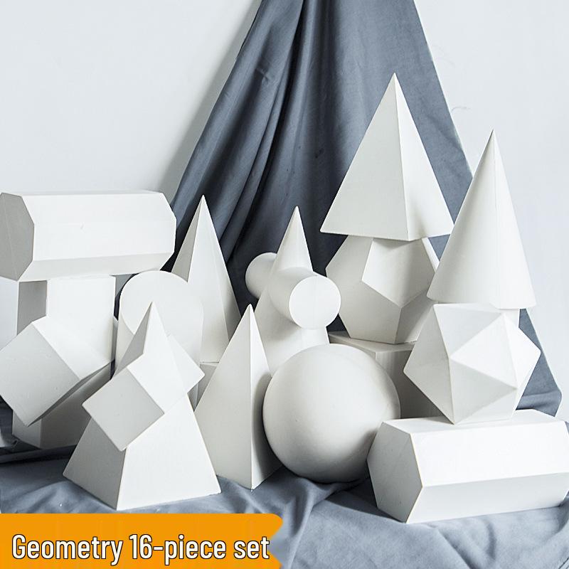 Набор геометрических скульптур из гипса для искусства и фотографии