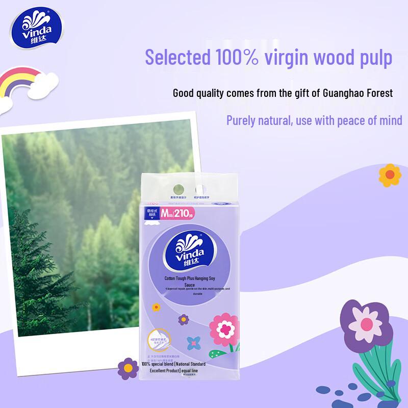 Vinda Хлопковые прочные подвесные салфетки для лица