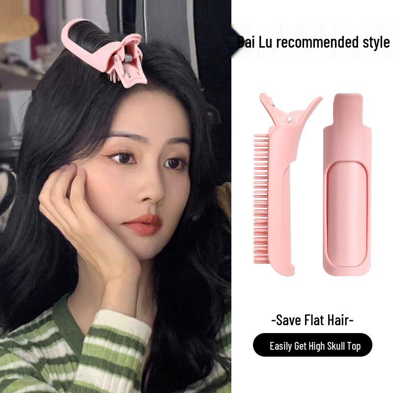 Air Bangs Curling Iron & Hair Root Clip for Fluffy Volume & No-Trace Shaping