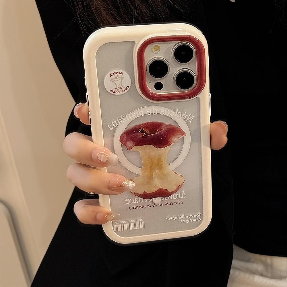 Red Apple Magnetic Stent 16 Applicable for IPhone14ProMax Apple 15 Mobile Case 13 Acrylic 12 Advanced