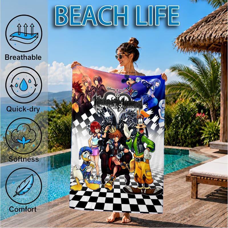 1PC King Beach Towel for Adults/Family ,Beach Towel, Ultra Absorbent Quick-Drying Pool Towels for Travel, Swimming, Camping Gift