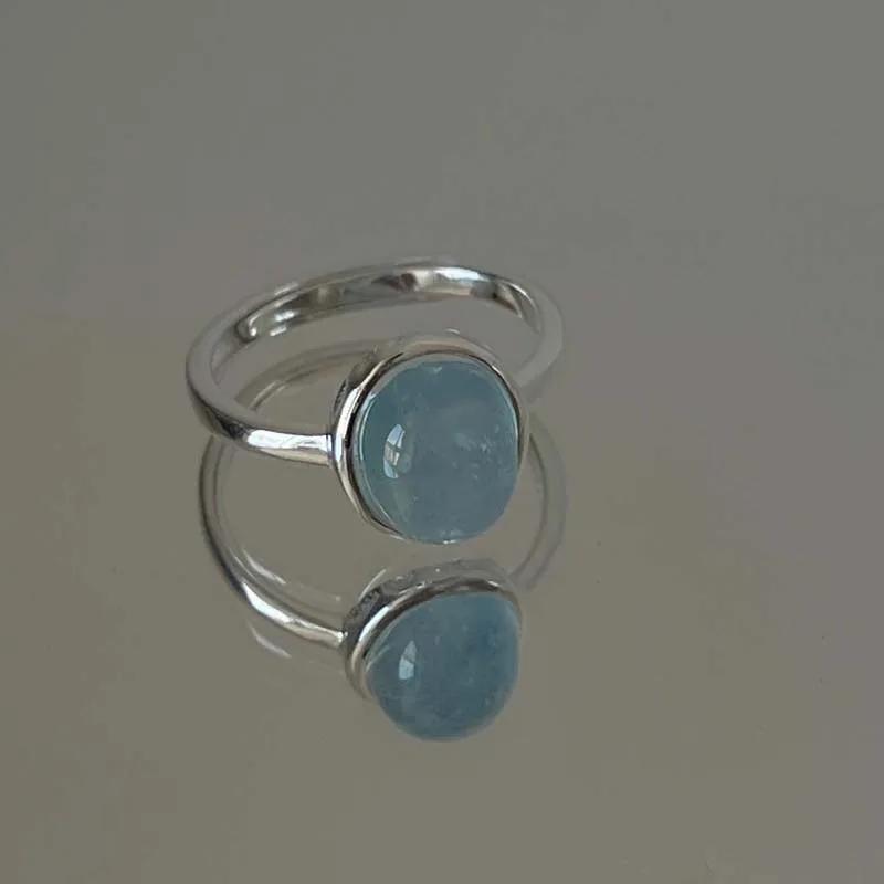 Богемные Ретро Опаловые Кольца для Женщин Изогнутое Матовое Металлическое Кольцо с Бусинами Индивидуальные Украшения на Палец Указательный Аксессуары для Девушек Подарок