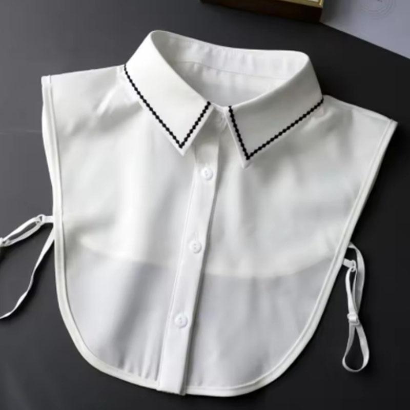 Womens Shirt Fake Collar Classic Blouse Tops Shirt Solid Color Shirt Detachable Collar Female Removable False Fuax Collars