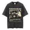 Radiohead Rock Band OK Computer Vintage Washed Tshirts Men Women Fashion Hip Hop T Shirt  Cotton Casual Tshirts Streetwear