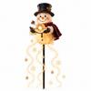 Solar Snowman Light Outdoor Christmas Decor with Flowing Snowflake LED Fountain - No Wire Solar Yard Art for Garden