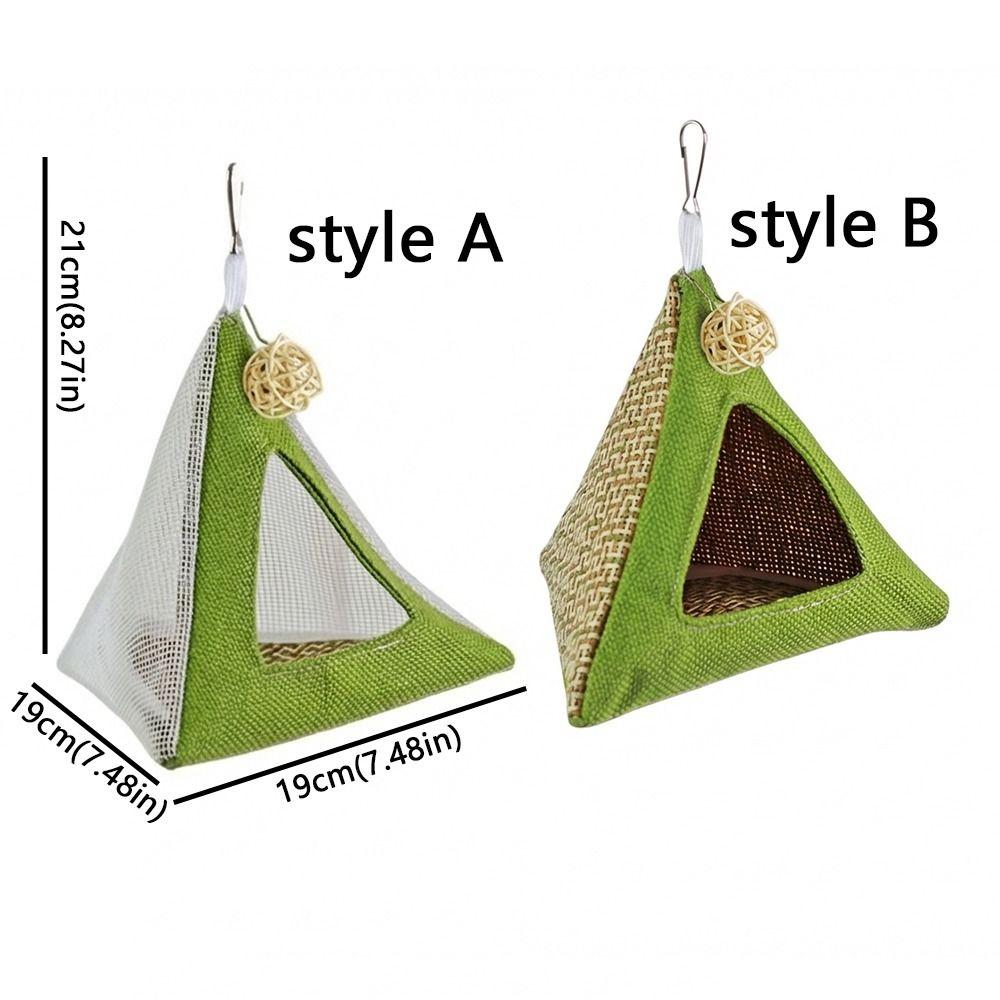 Breathable Net Summer Cooling Nest Triangular Bird Hammock Bird Hanging Tent Hiding House