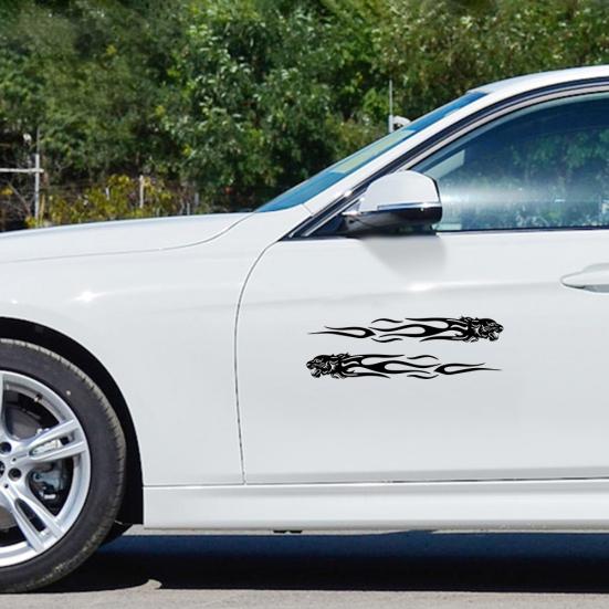 1 пара стильных самоклеящихся стикеров с пламенем тигра для автомобиля, светоотражающая наклейка для кузова грузовика