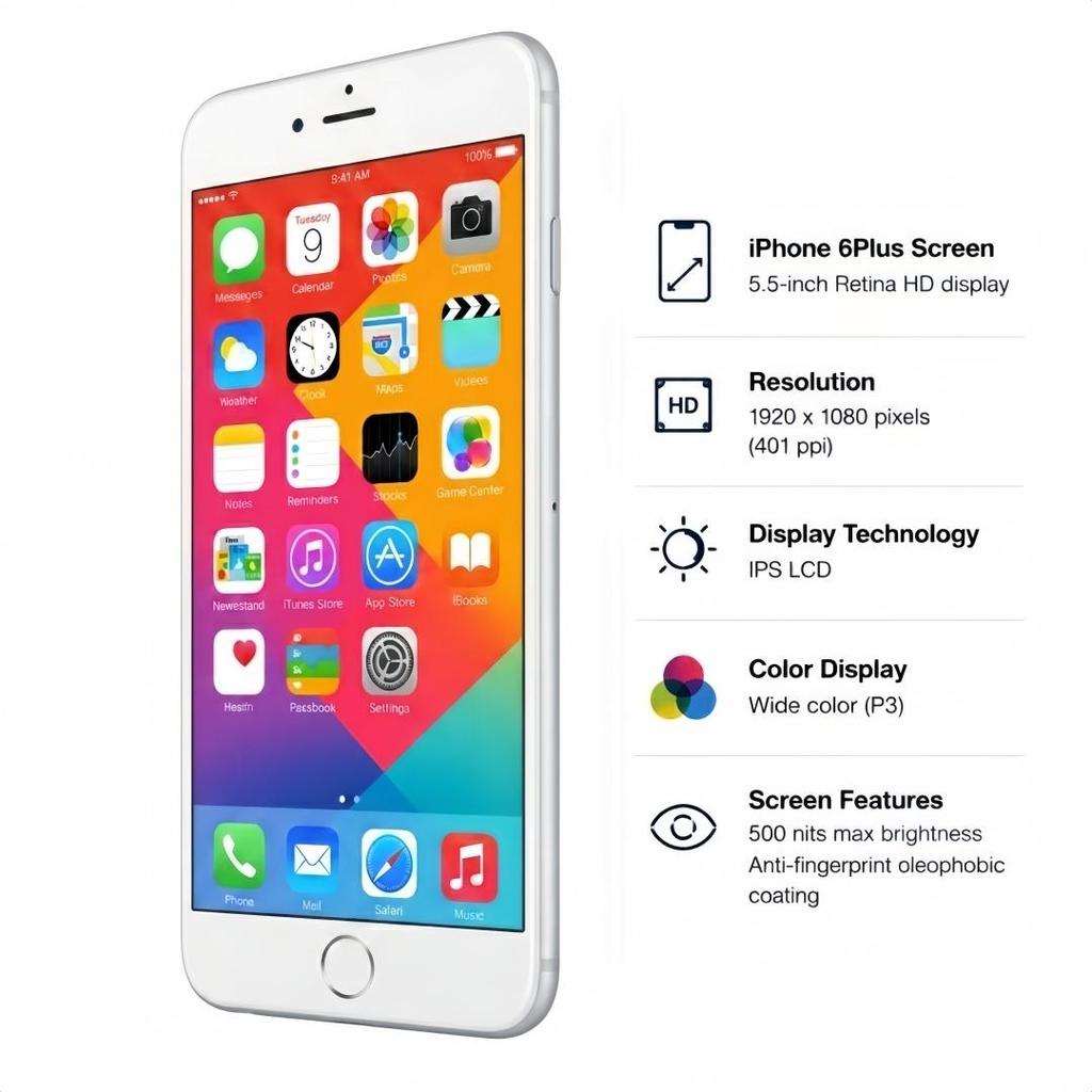 Восстановленный Apple iPhone 6 Plus 128GB Черный/Золотой/Серебристый 5.5" Смартфон с большим экраном Разблокированный Глобальная версия