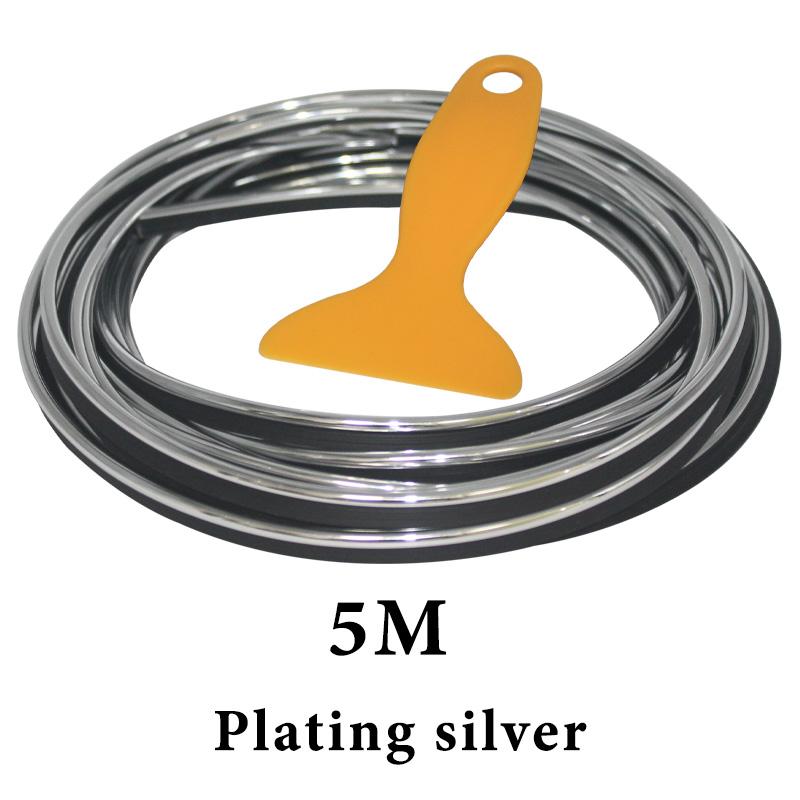 1pcs Car Moulding Decoration Flexible Strips Universal 5M Interior Auto Mouldings Car Cover Trim Dashboard Door Car-styling Red