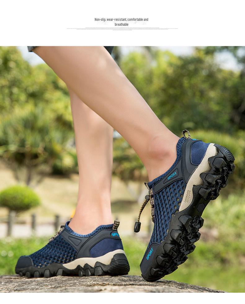 2024 Korean Style Men's Breathable Mesh Hiking & Running Shoes - Fashionable Summer Wading Sneakers