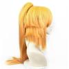 Желтый истребитель демонов Kimetsu no Yaiba Agatsuma Zenitsu, женский длинный парик с хвостиком, костюм для косплея, термостойкие парики из синтетических волос