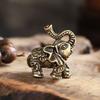 Mini Elephant Ornament Retro Solid Alloy Elephant Figurine Desktop Elephant Statue for Car
