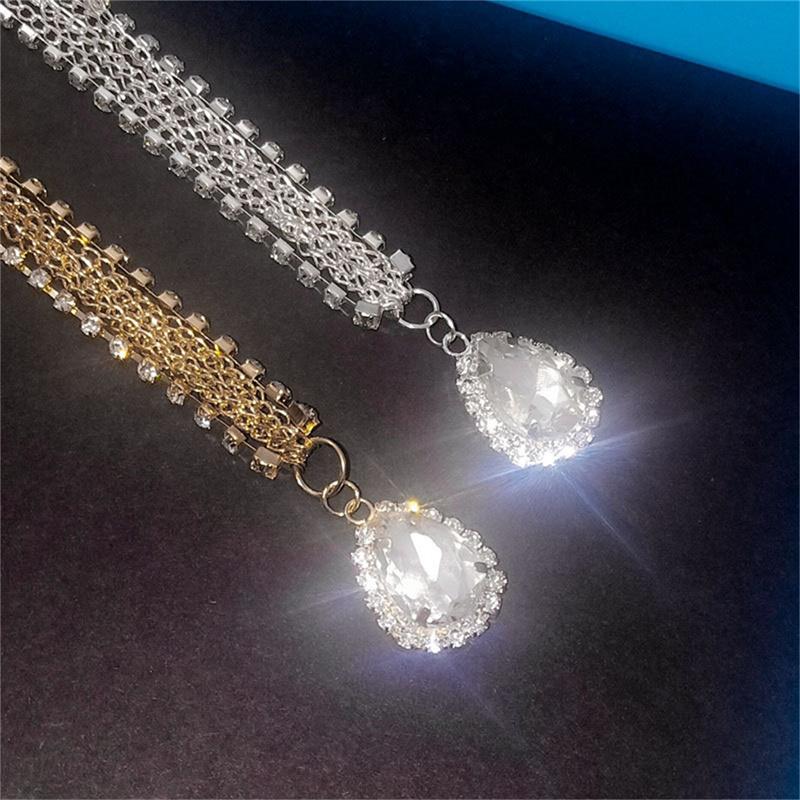 Кристалл лоб ожерелье женщины кристалл кисточка волос тиара капли воды волосы